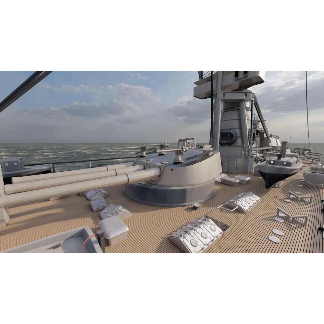 WW1 Detailed Steam Generic Battleship 3D Model – Textured Naval Asset, Lumion Ready - View 33