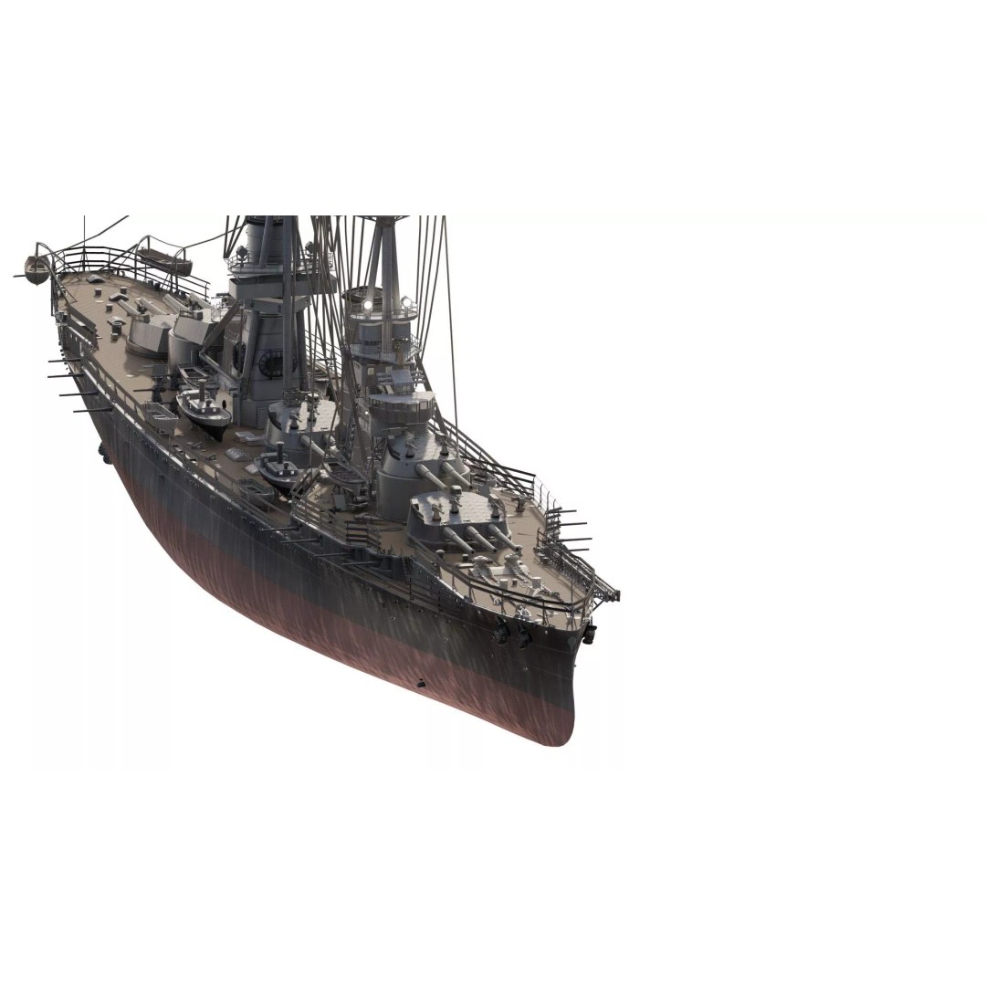 WW1 Detailed Steam Generic Battleship 3D Model – Textured Naval Asset, Lumion Ready - View 4