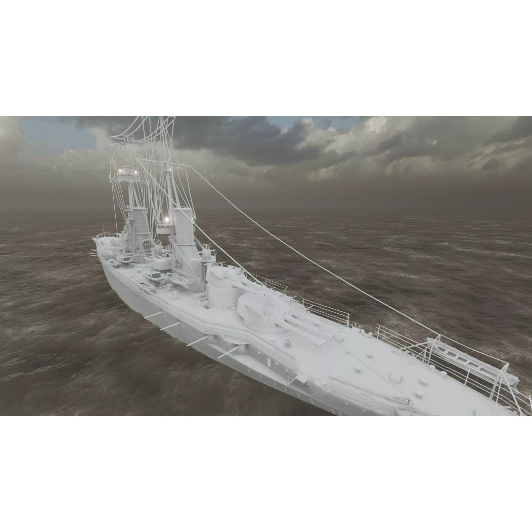 WW1 Detailed Steam Generic Battleship 3D Model – Textured Naval Asset, Lumion Ready - View 40
