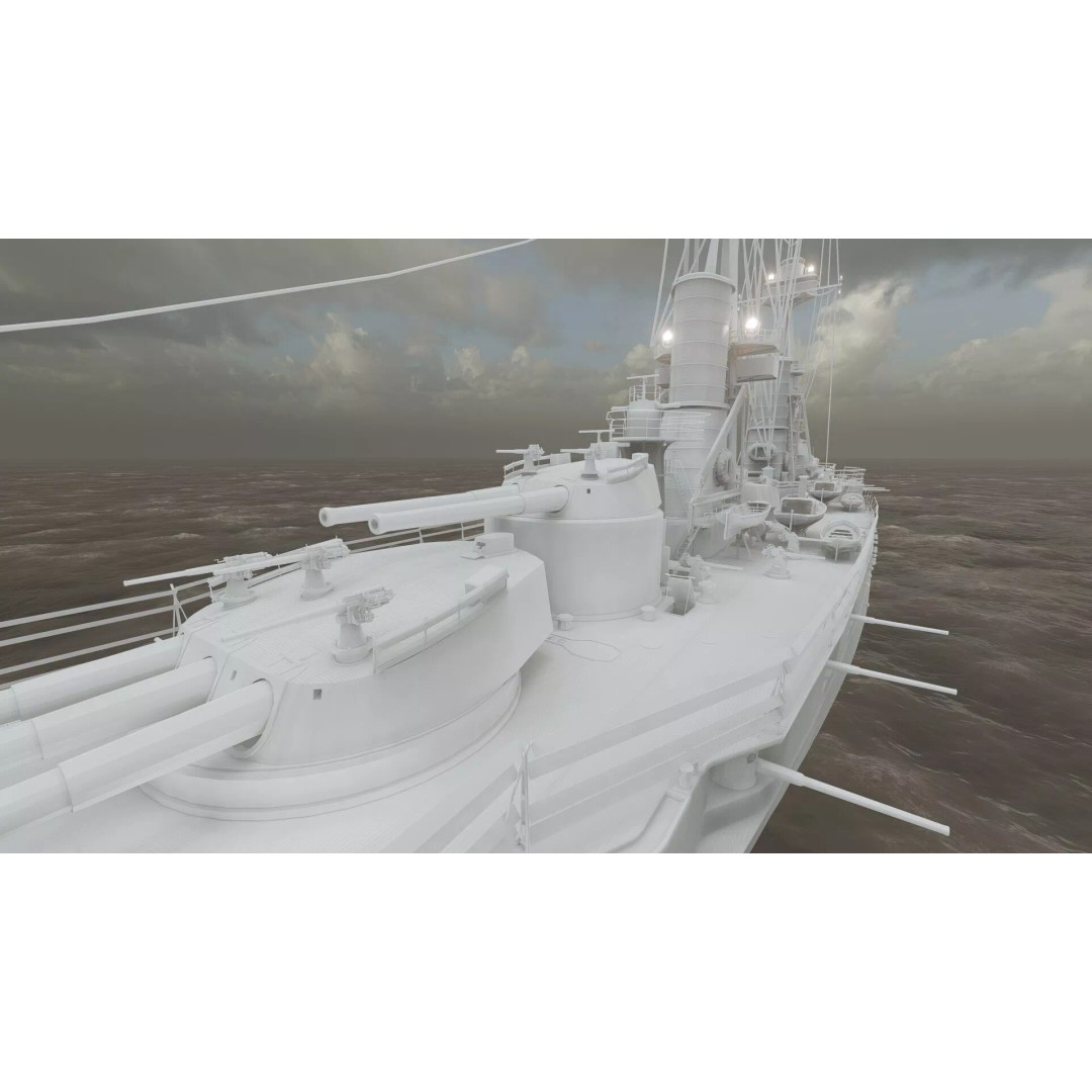 WW1 Detailed Steam Generic Battleship 3D Model – Textured Naval Asset, Lumion Ready - View 43