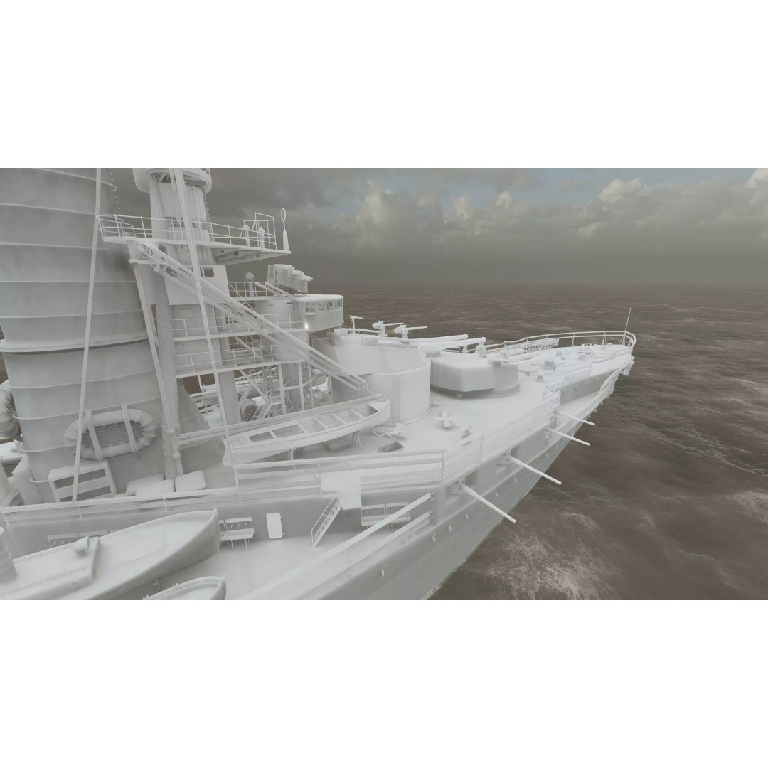 WW1 Detailed Steam Generic Battleship 3D Model – Textured Naval Asset, Lumion Ready - View 47