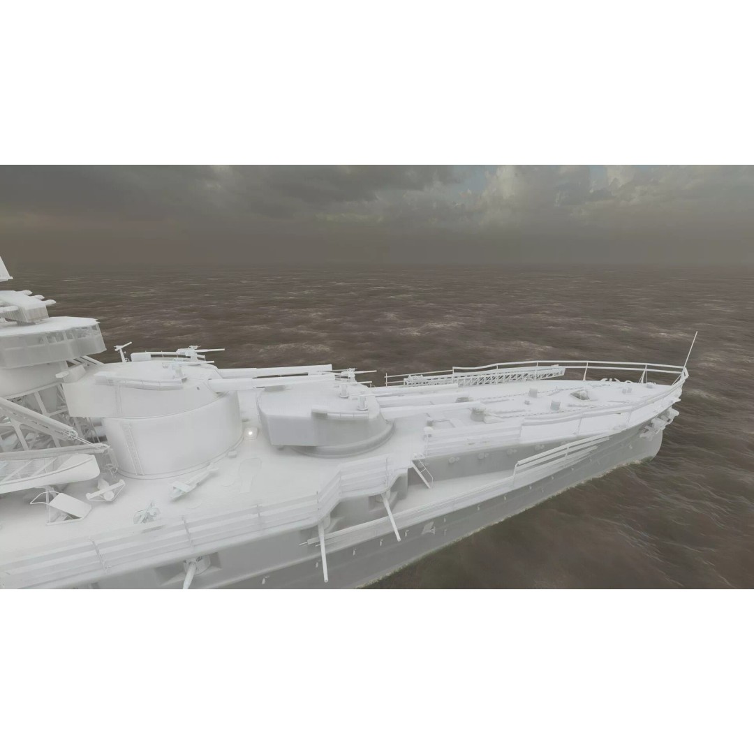 WW1 Detailed Steam Generic Battleship 3D Model – Textured Naval Asset, Lumion Ready - View 48