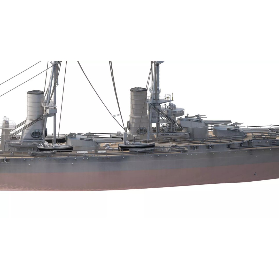 WW1 Detailed Steam Generic Battleship 3D Model – Textured Naval Asset, Lumion Ready - View 5