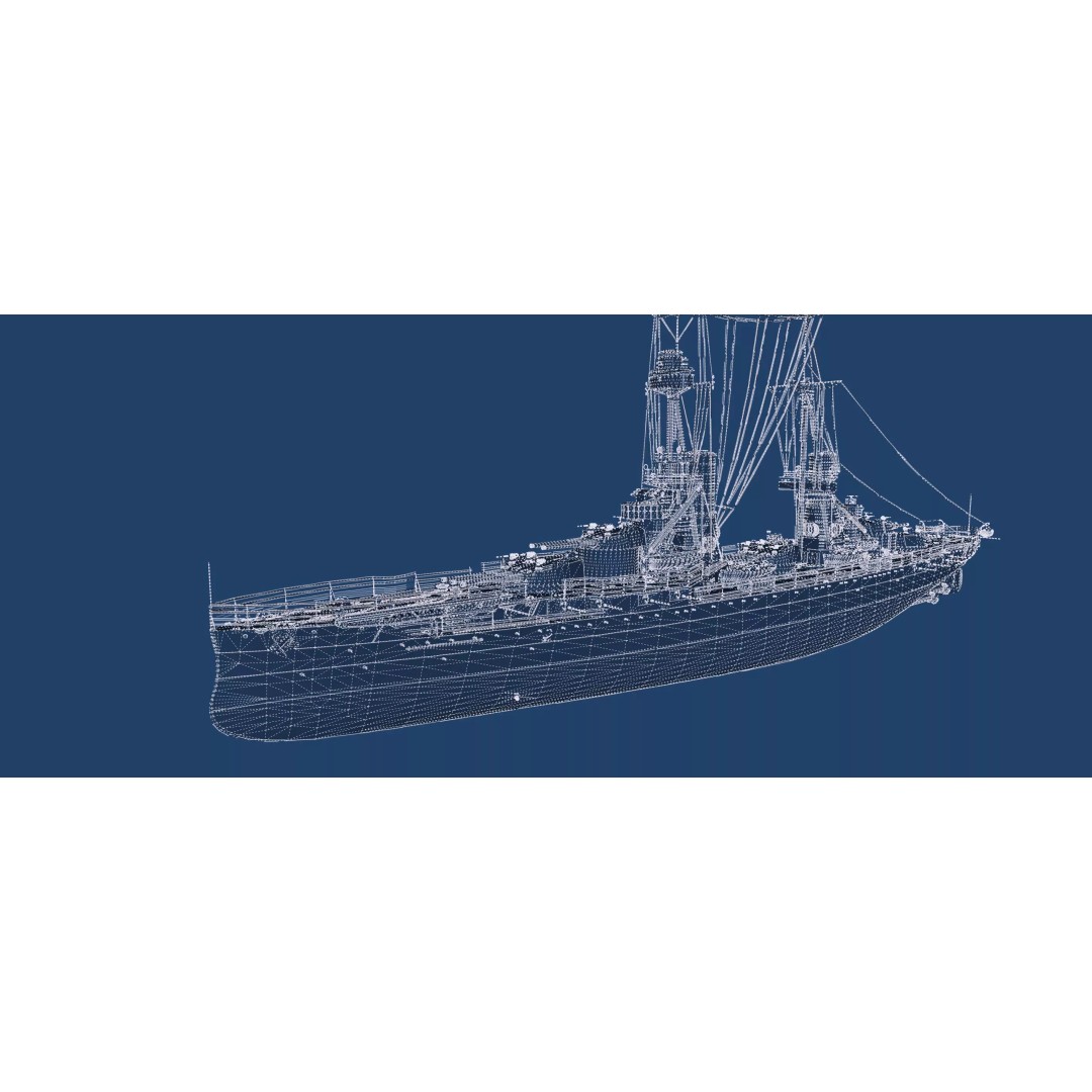 WW1 Detailed Steam Generic Battleship 3D Model – Textured Naval Asset, Lumion Ready - View 50