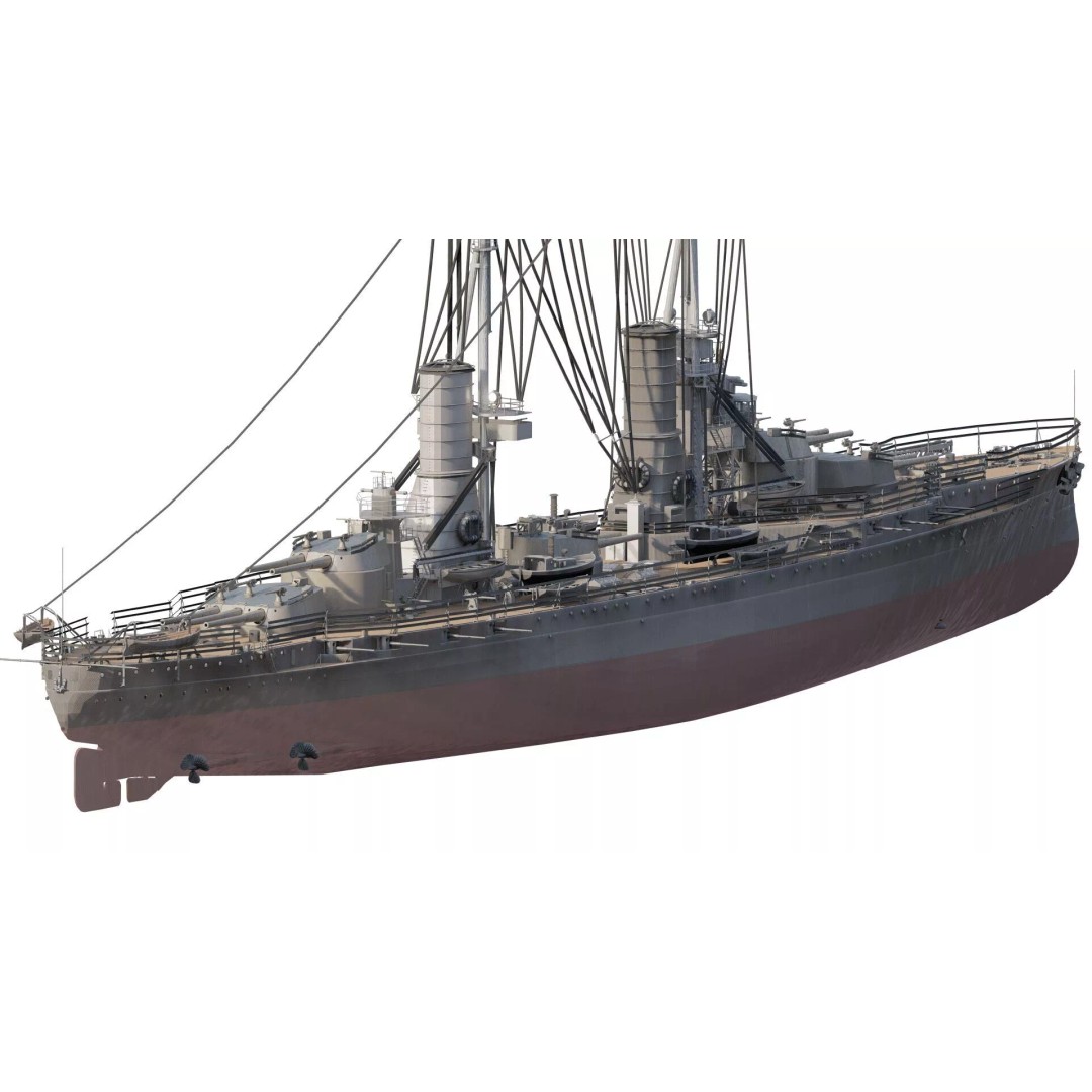 WW1 Detailed Steam Generic Battleship 3D Model – Textured Naval Asset, Lumion Ready - View 6