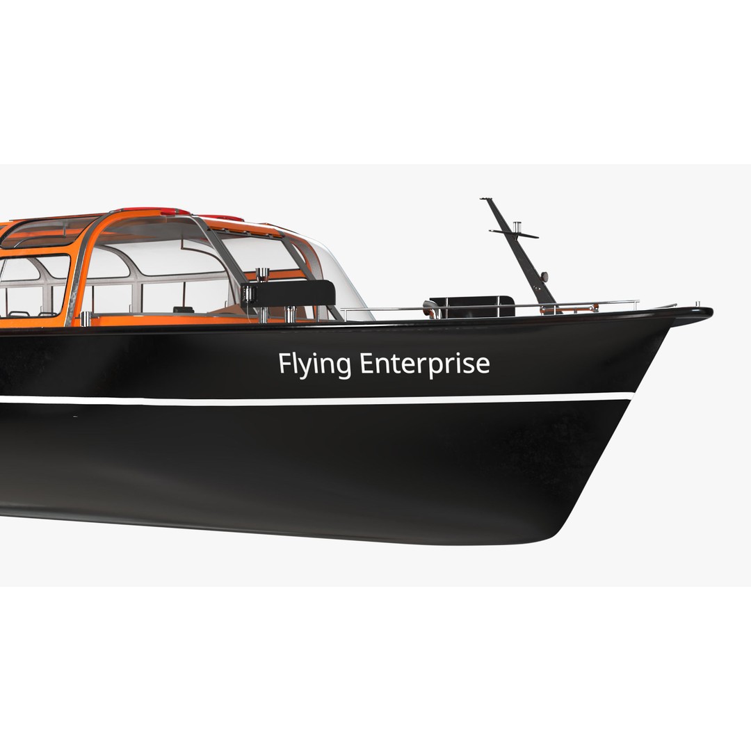 Amsterdam Canal Orange Cruise Boat 3D Model – PBR Textured, FBX & OBJ Formats - View 11