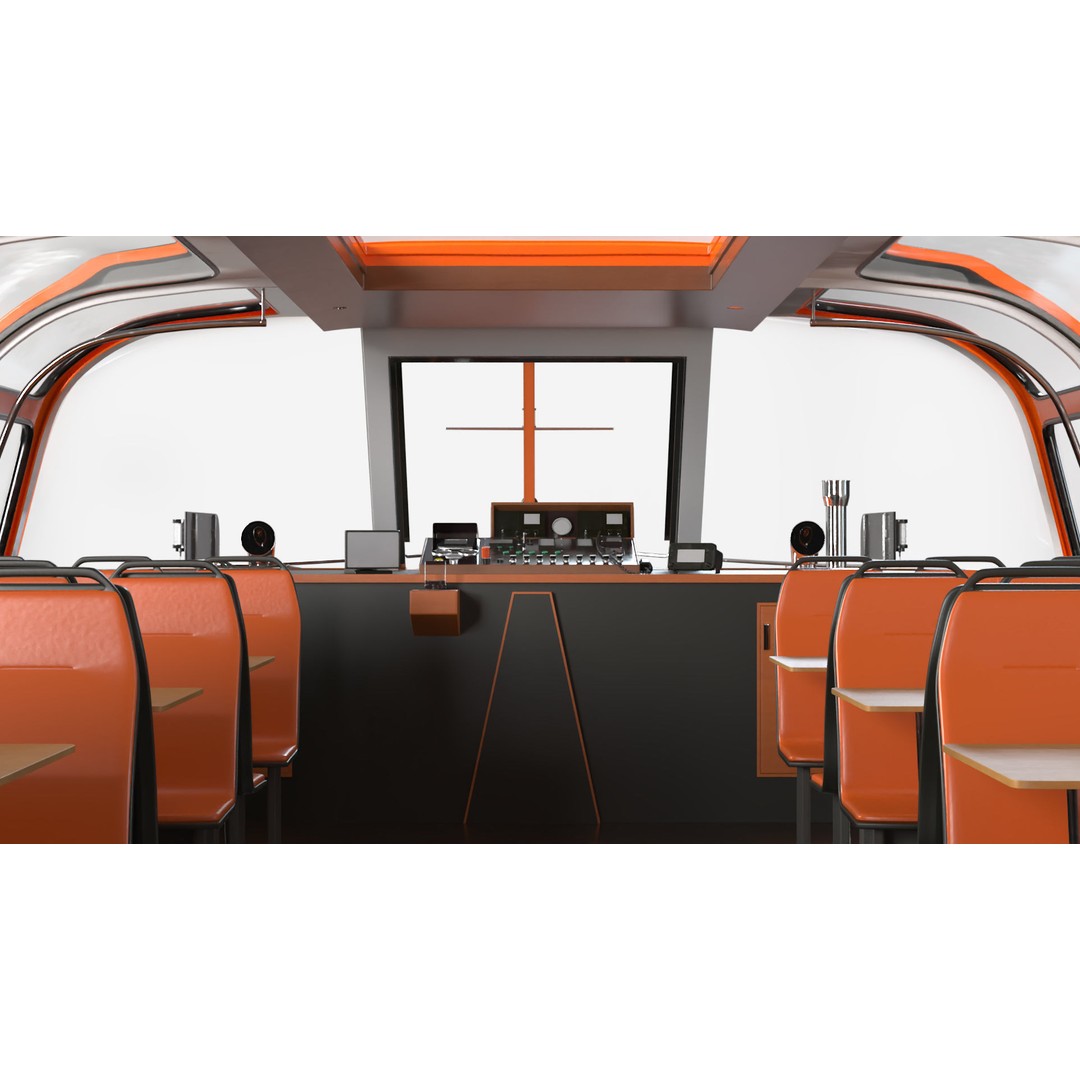 Amsterdam Canal Orange Cruise Boat 3D Model – PBR Textured, FBX & OBJ Formats - View 13