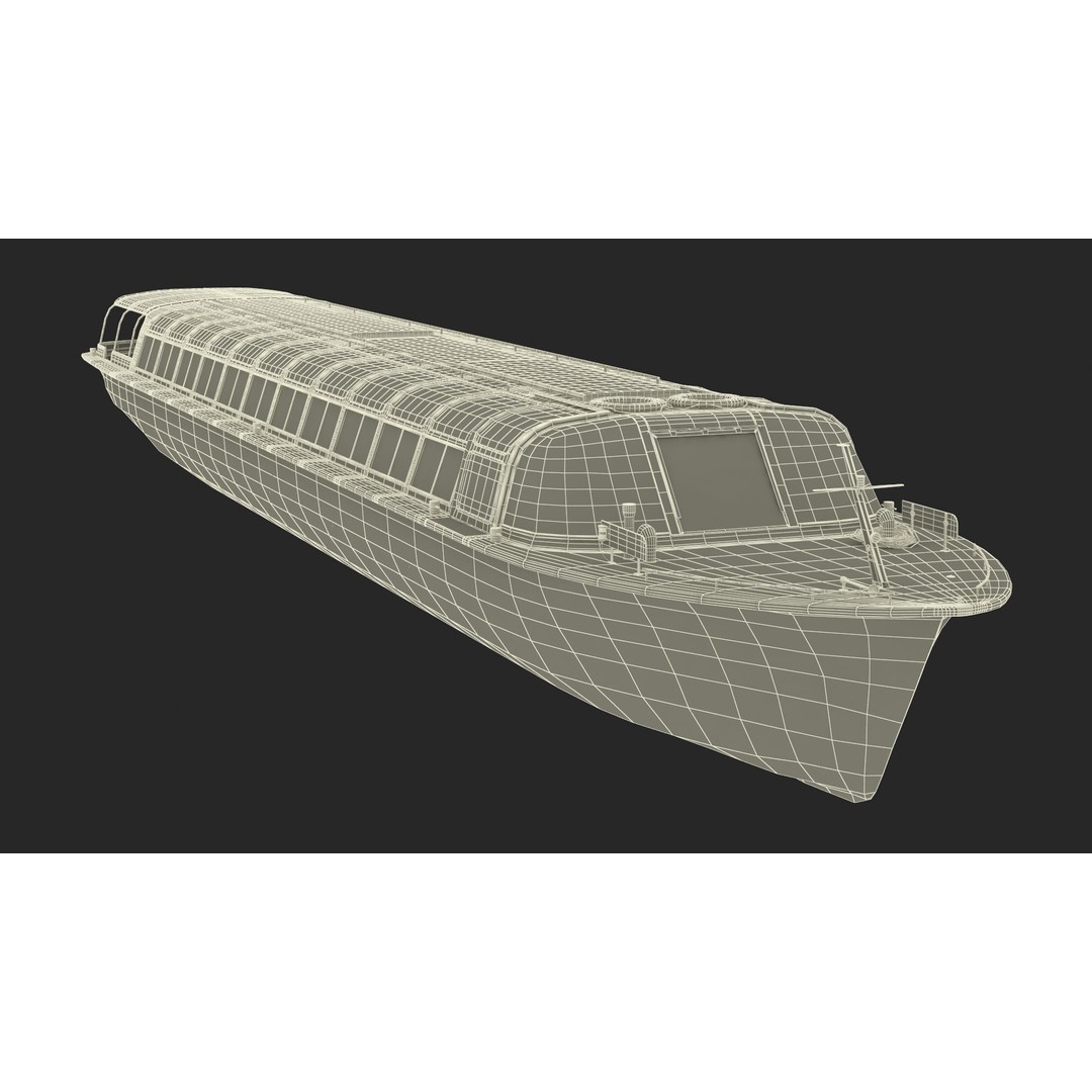 Amsterdam Canal Orange Cruise Boat 3D Model – PBR Textured, FBX & OBJ Formats - View 26