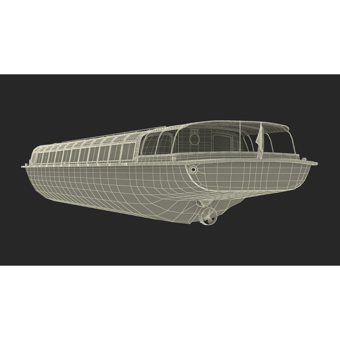 Amsterdam Canal Orange Cruise Boat 3D Model – PBR Textured, FBX & OBJ Formats - View 27