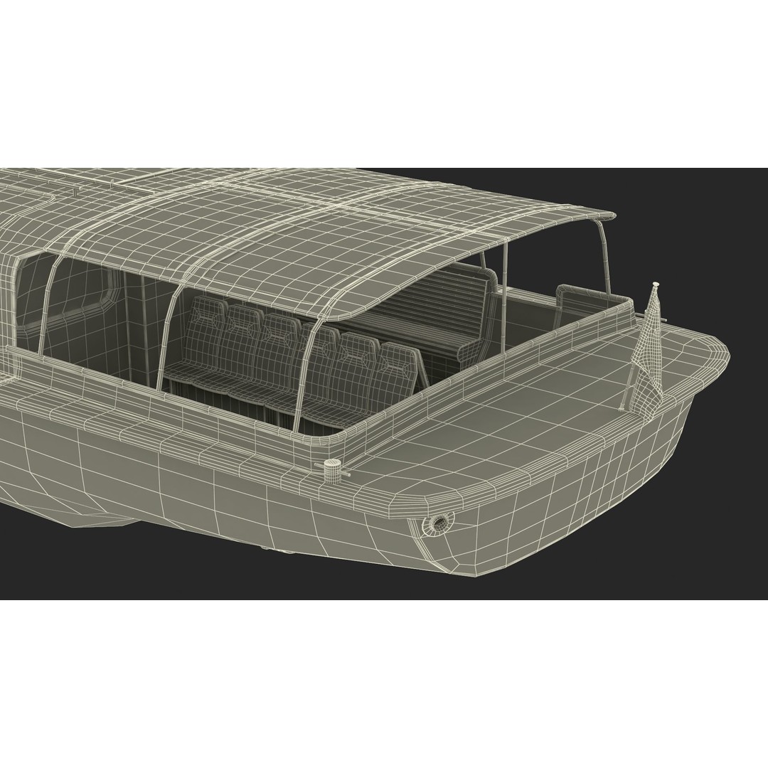 Amsterdam Canal Orange Cruise Boat 3D Model – PBR Textured, FBX & OBJ Formats - View 29
