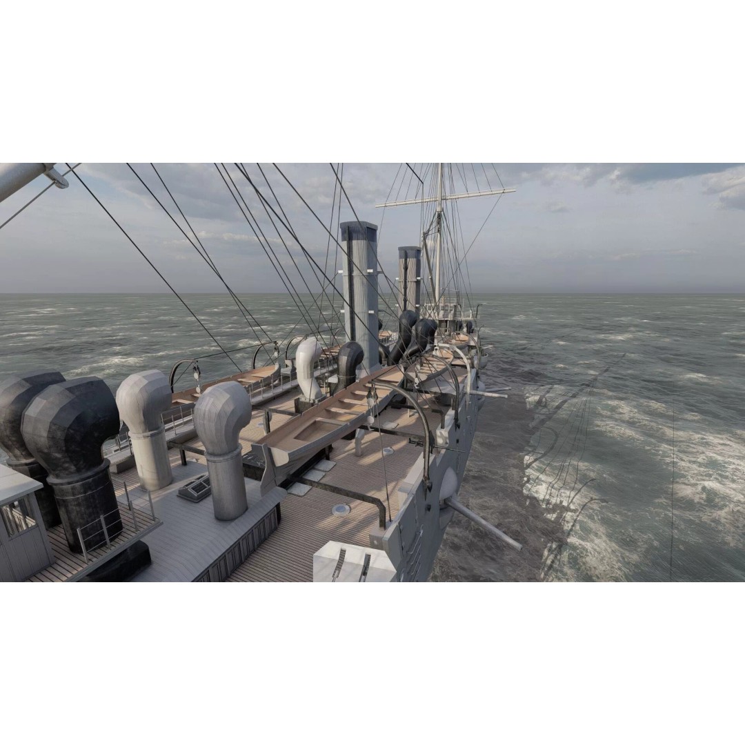 Late 1800s Royal Navy Cruiser 3D Model – High Detail, Game-Ready, Lumion - View 21