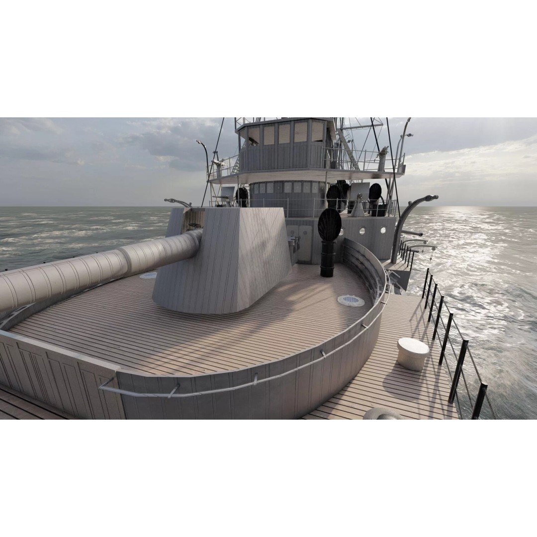 Late 1800s Royal Navy Cruiser 3D Model – High Detail, Game-Ready, Lumion - View 27