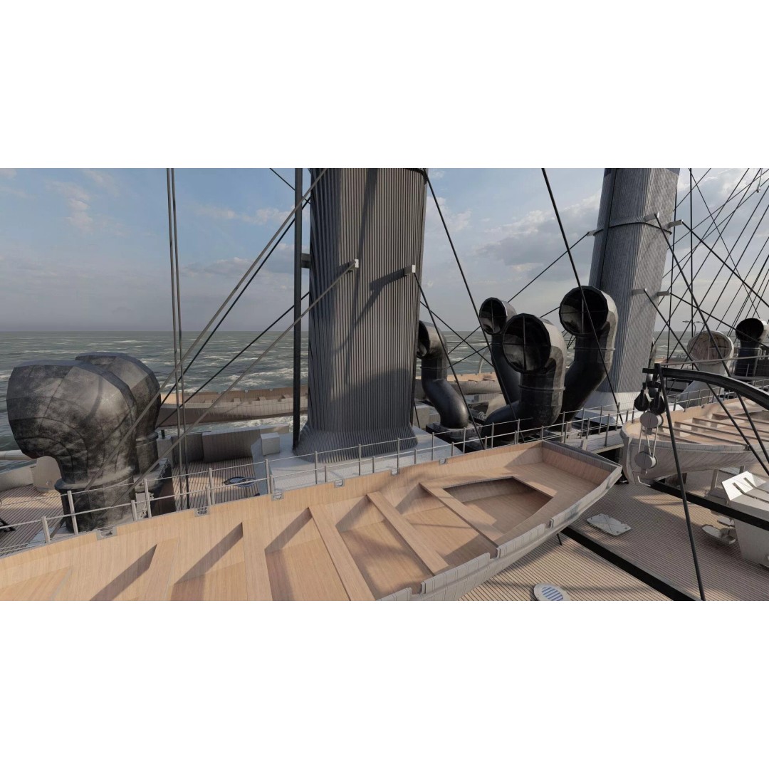 Late 1800s Royal Navy Cruiser 3D Model – High Detail, Game-Ready, Lumion - View 33