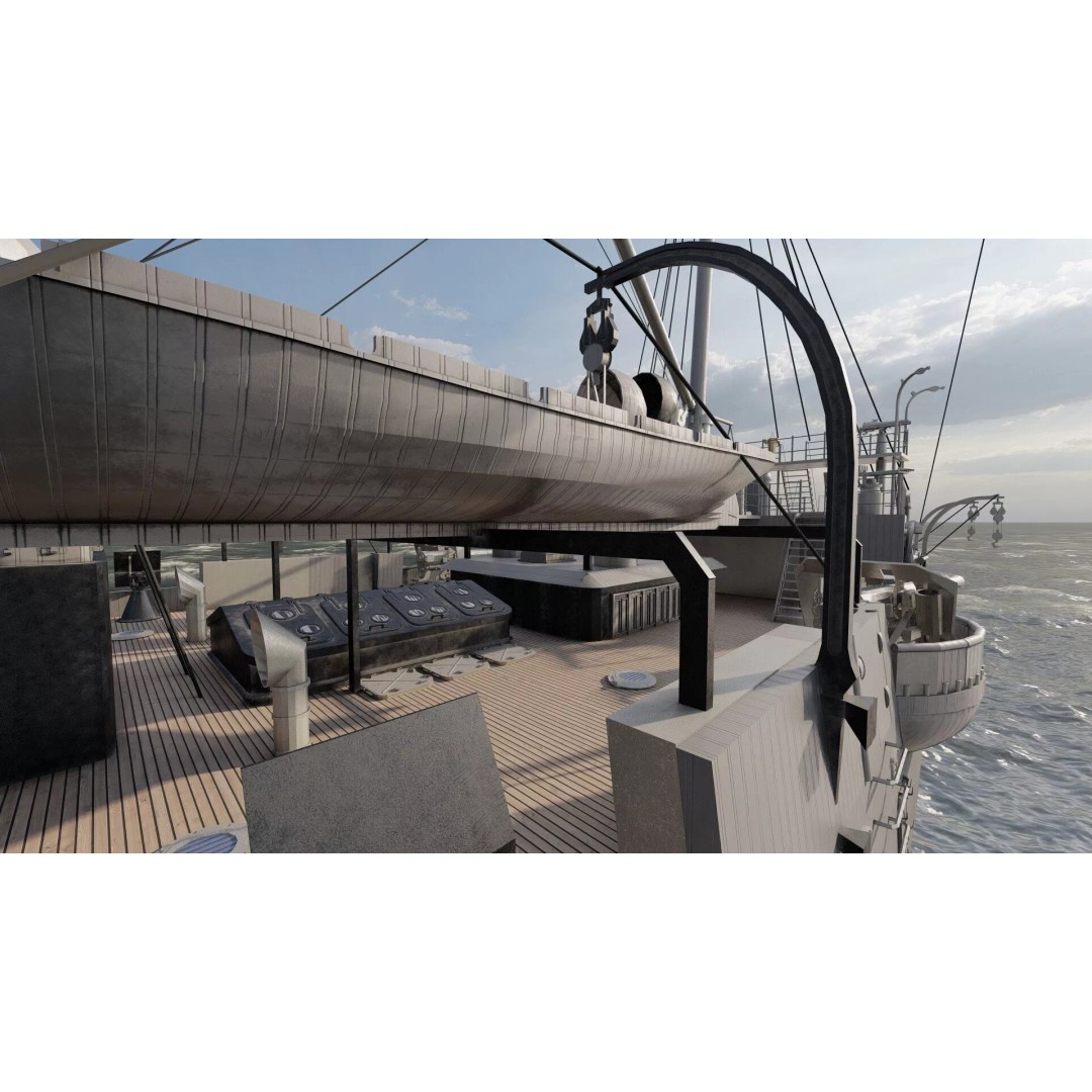 Late 1800s Royal Navy Cruiser 3D Model – High Detail, Game-Ready, Lumion - View 36