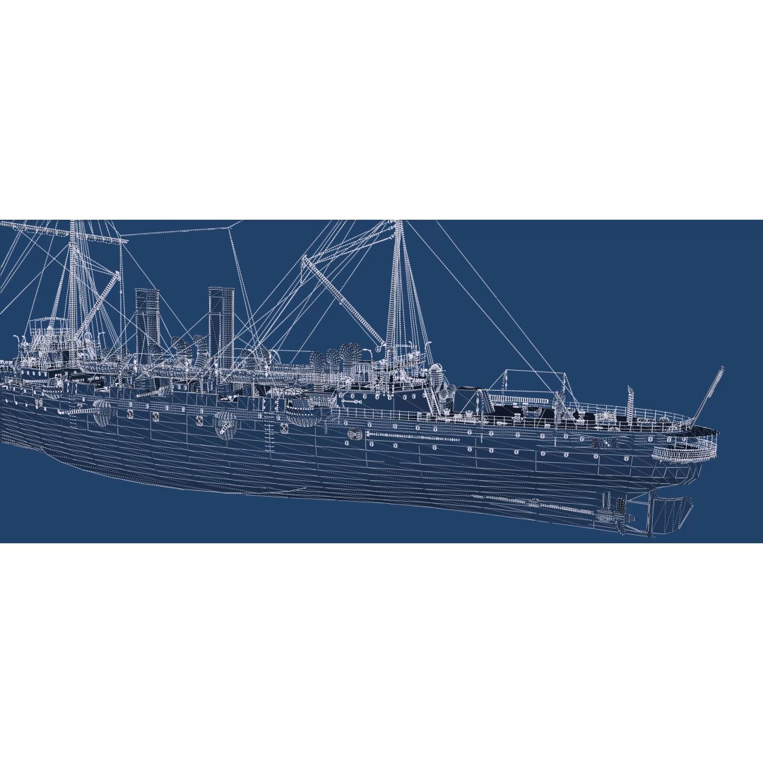 Late 1800s Royal Navy Cruiser 3D Model – High Detail, Game-Ready, Lumion - View 51