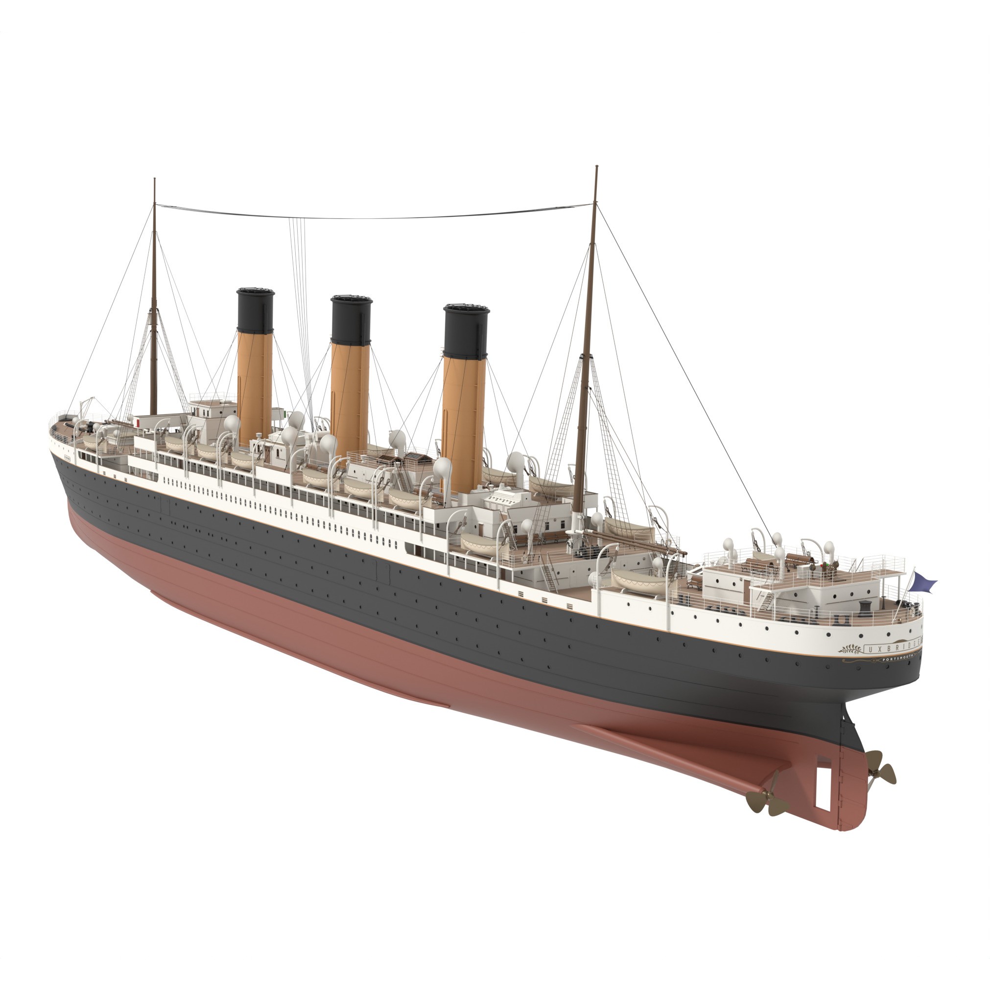Steam Liner - Historic Watercraft 3D Model - View 11