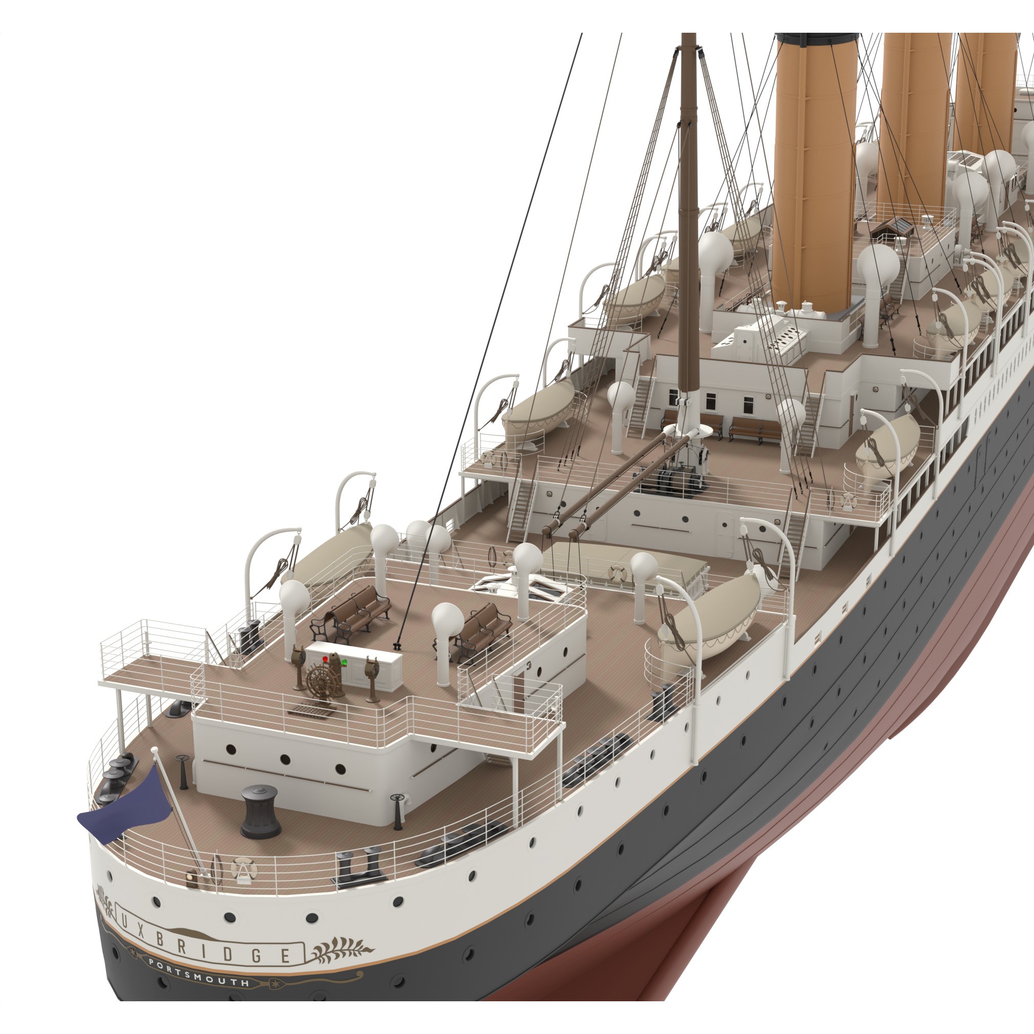 Steam Liner - Historic Watercraft 3D Model - View 14