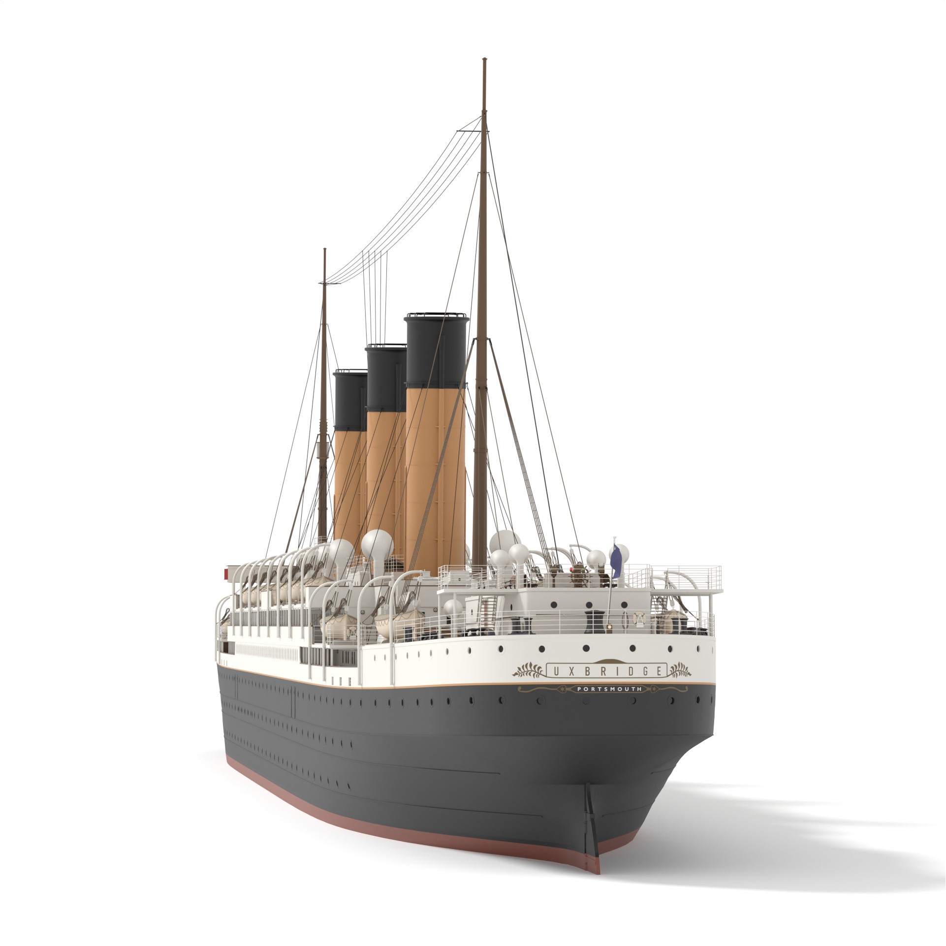 Steam Liner - Historic Watercraft 3D Model - View 15
