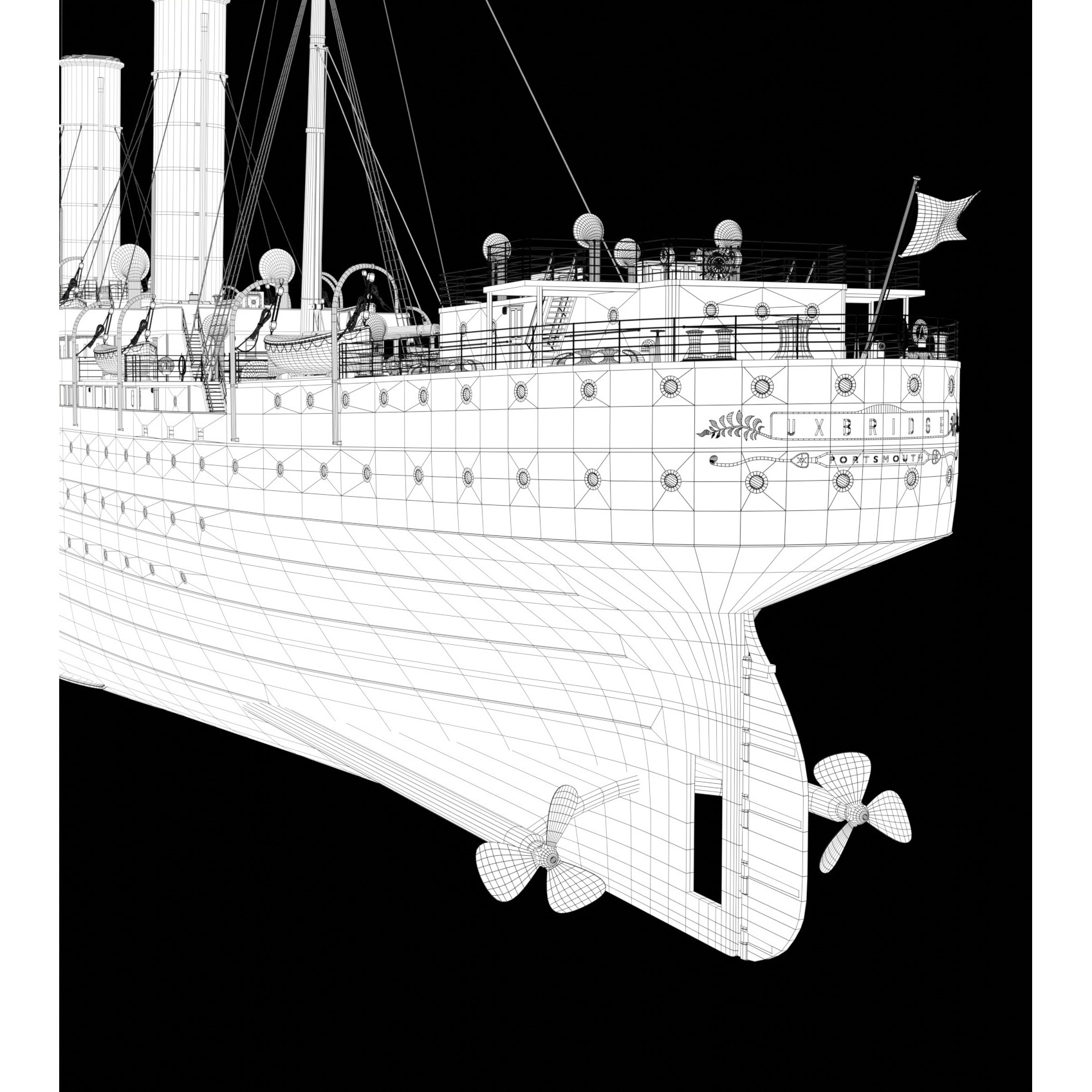 Steam Liner - Historic Watercraft 3D Model - View 22