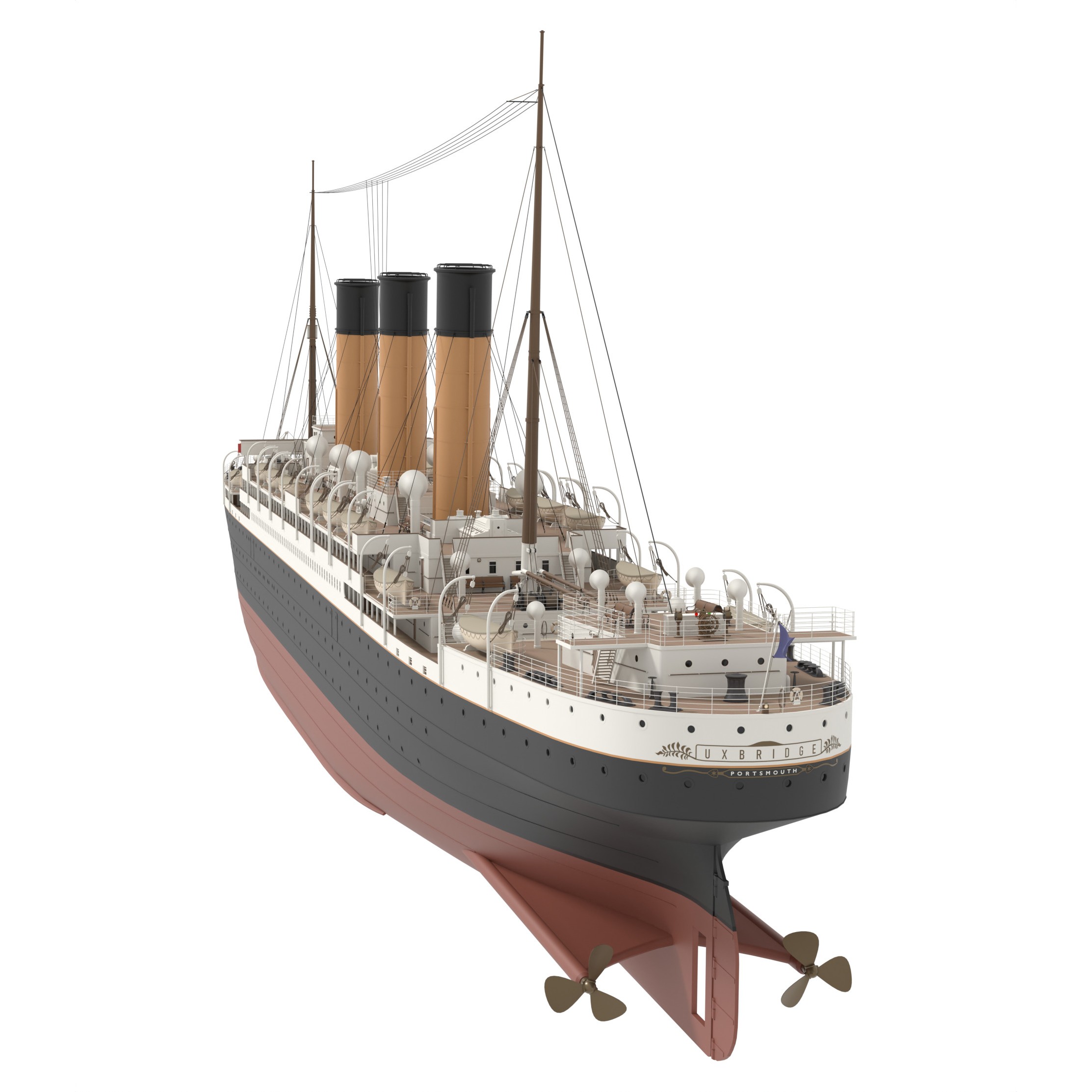 Steam Liner - Historic Watercraft 3D Model - View 5