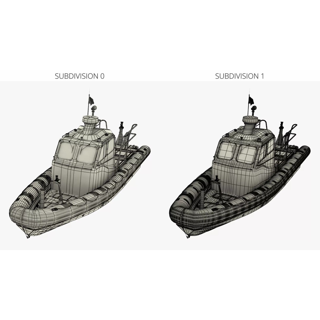 American Military Inflatable Assault Boat 3D Model – Rigged for Cinema 4D - View 11