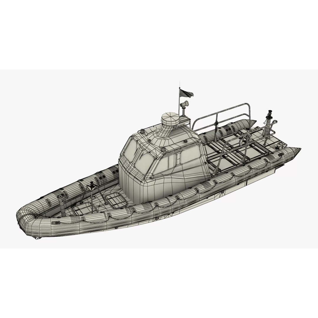 American Military Inflatable Assault Boat 3D Model – Rigged for Cinema 4D - View 12