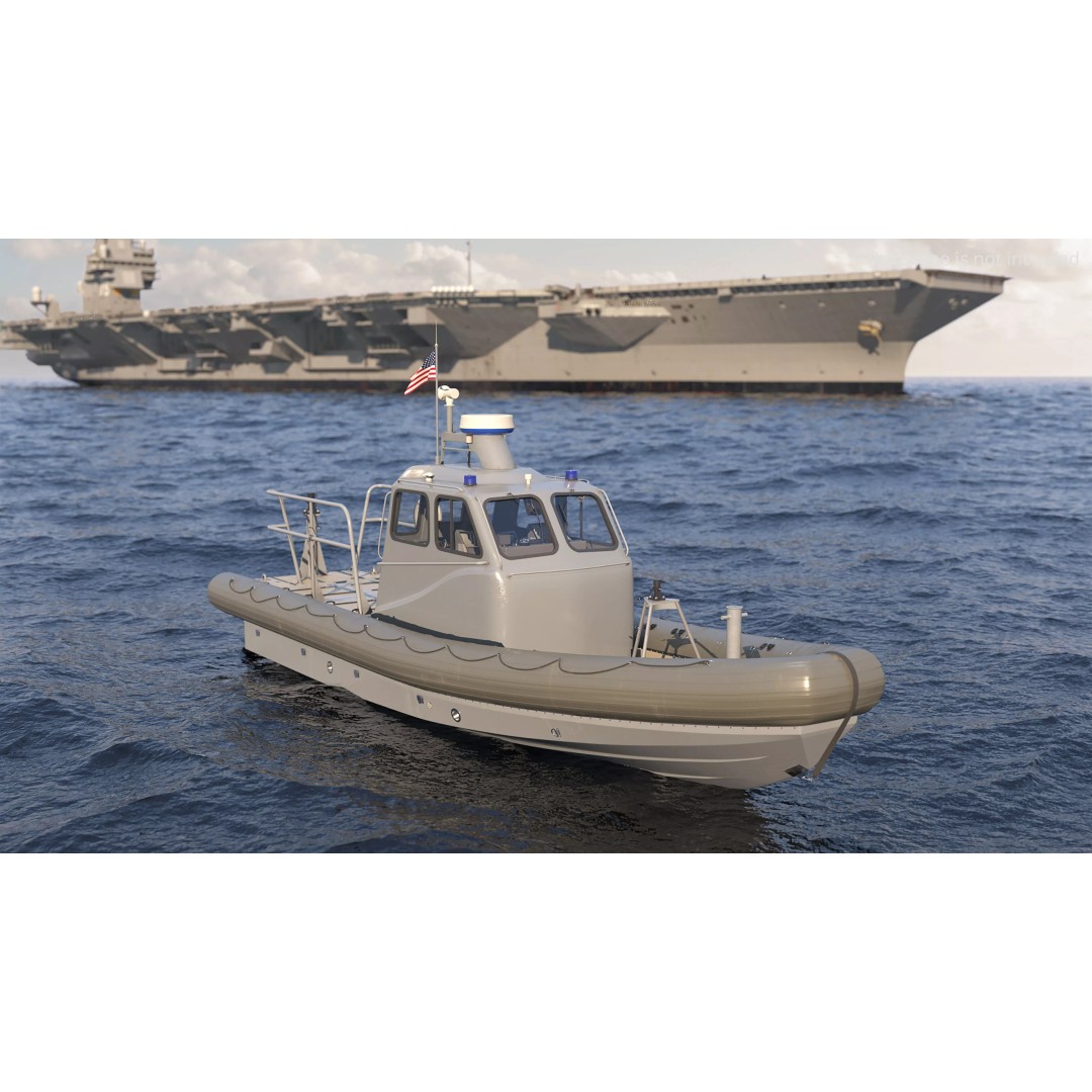 American Military Inflatable Assault Boat 3D Model – Rigged for Cinema 4D - View 2