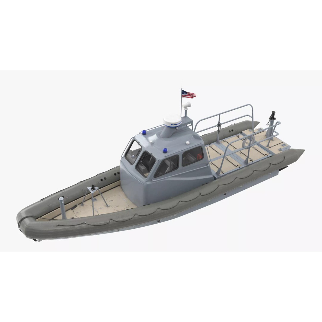 American Military Inflatable Assault Boat 3D Model – Rigged for Cinema 4D - View 5