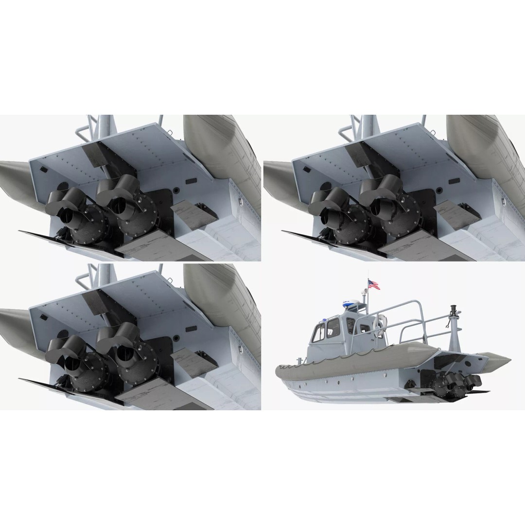 American Military Inflatable Assault Boat 3D Model – Rigged for Cinema 4D - View 8