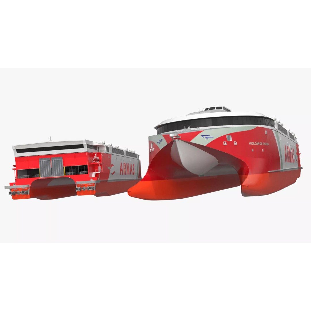 Armas Electric Twin-Hull Ship 3D Model – High-Quality Catamaran Ferry, FBX - View 10