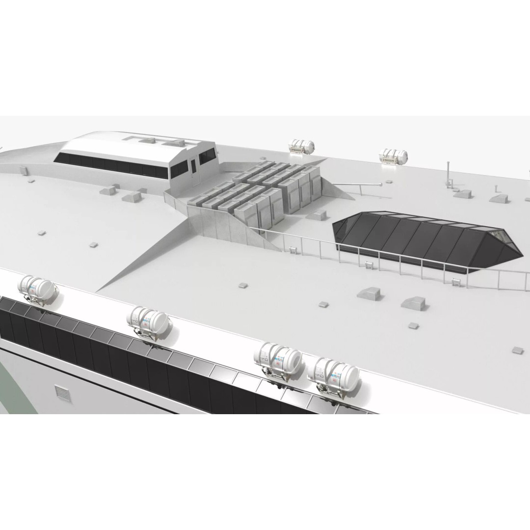 Armas Electric Twin-Hull Ship 3D Model – High-Quality Catamaran Ferry, FBX - View 11