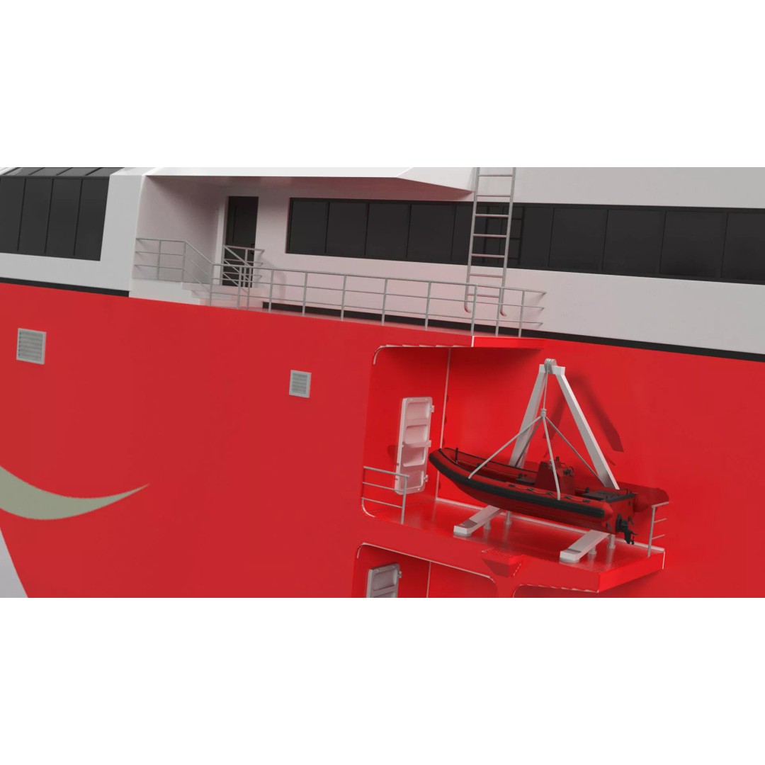 Armas Electric Twin-Hull Ship 3D Model – High-Quality Catamaran Ferry, FBX - View 14