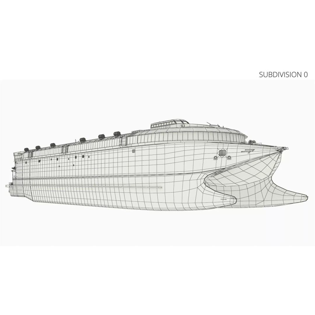 Armas Electric Twin-Hull Ship 3D Model – High-Quality Catamaran Ferry, FBX - View 16