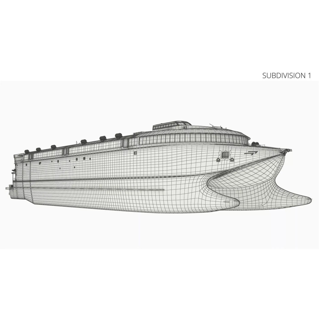 Armas Electric Twin-Hull Ship 3D Model – High-Quality Catamaran Ferry, FBX - View 17