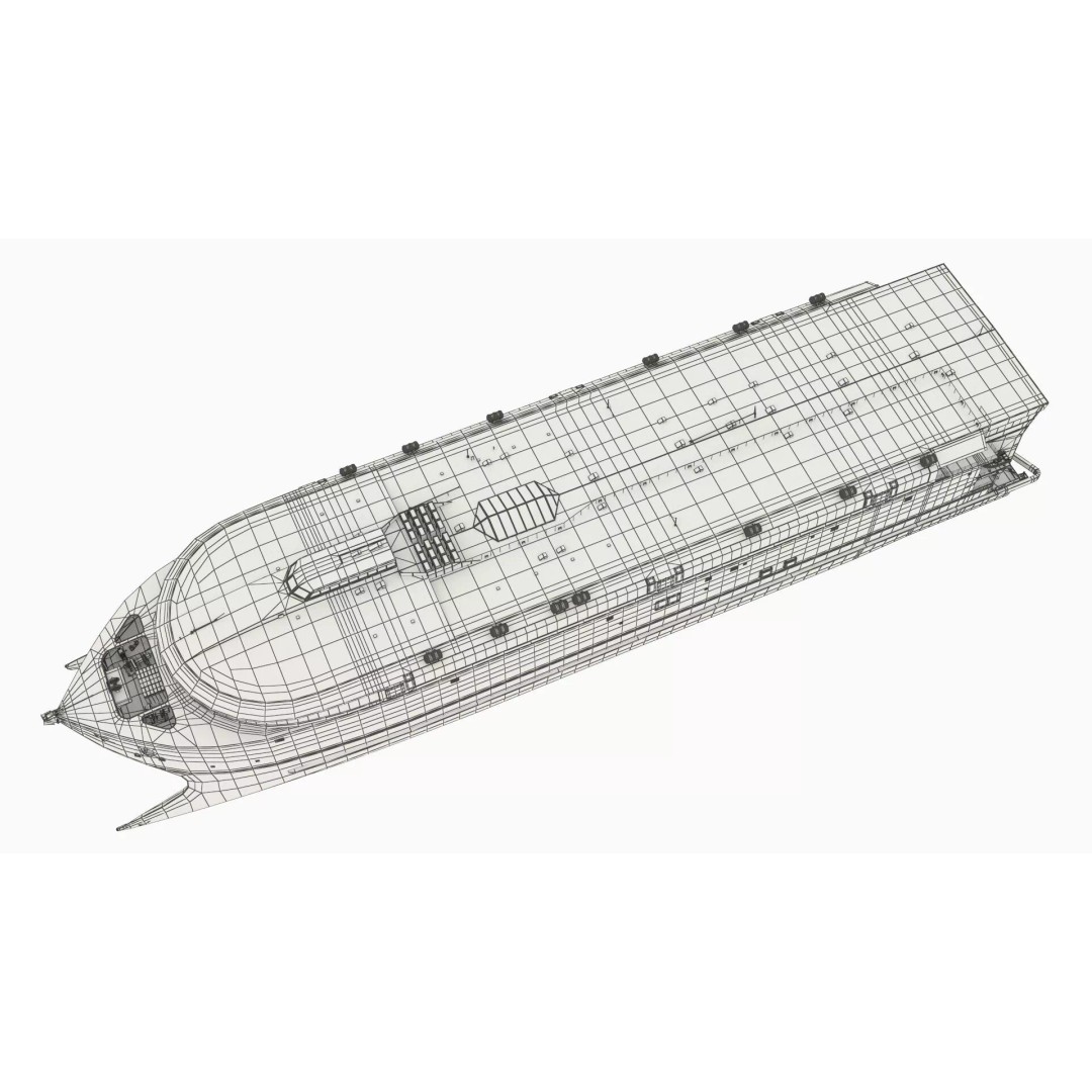 Armas Electric Twin-Hull Ship 3D Model – High-Quality Catamaran Ferry, FBX - View 19