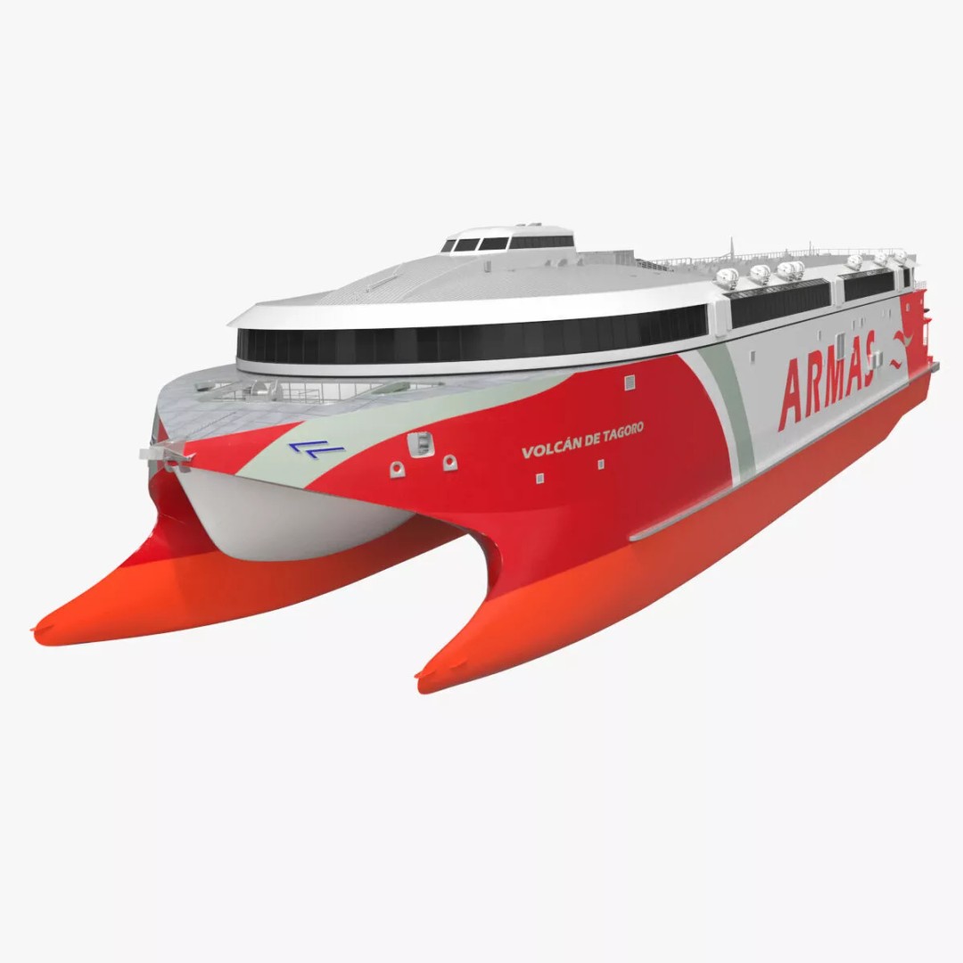 Armas Electric Twin-Hull Ship 3D Model – High-Quality Catamaran Ferry, FBX - View 2