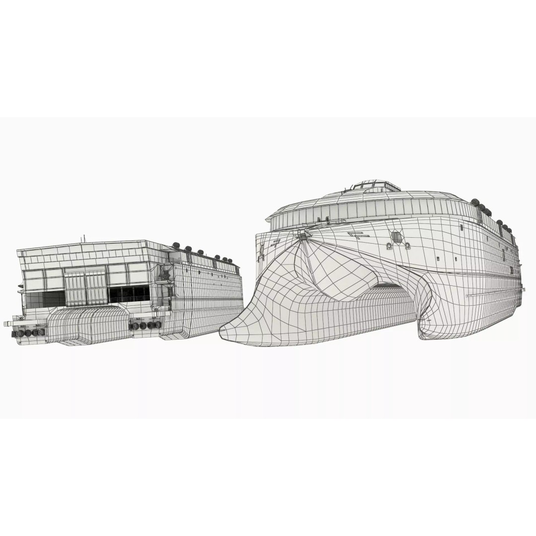 Armas Electric Twin-Hull Ship 3D Model – High-Quality Catamaran Ferry, FBX - View 21