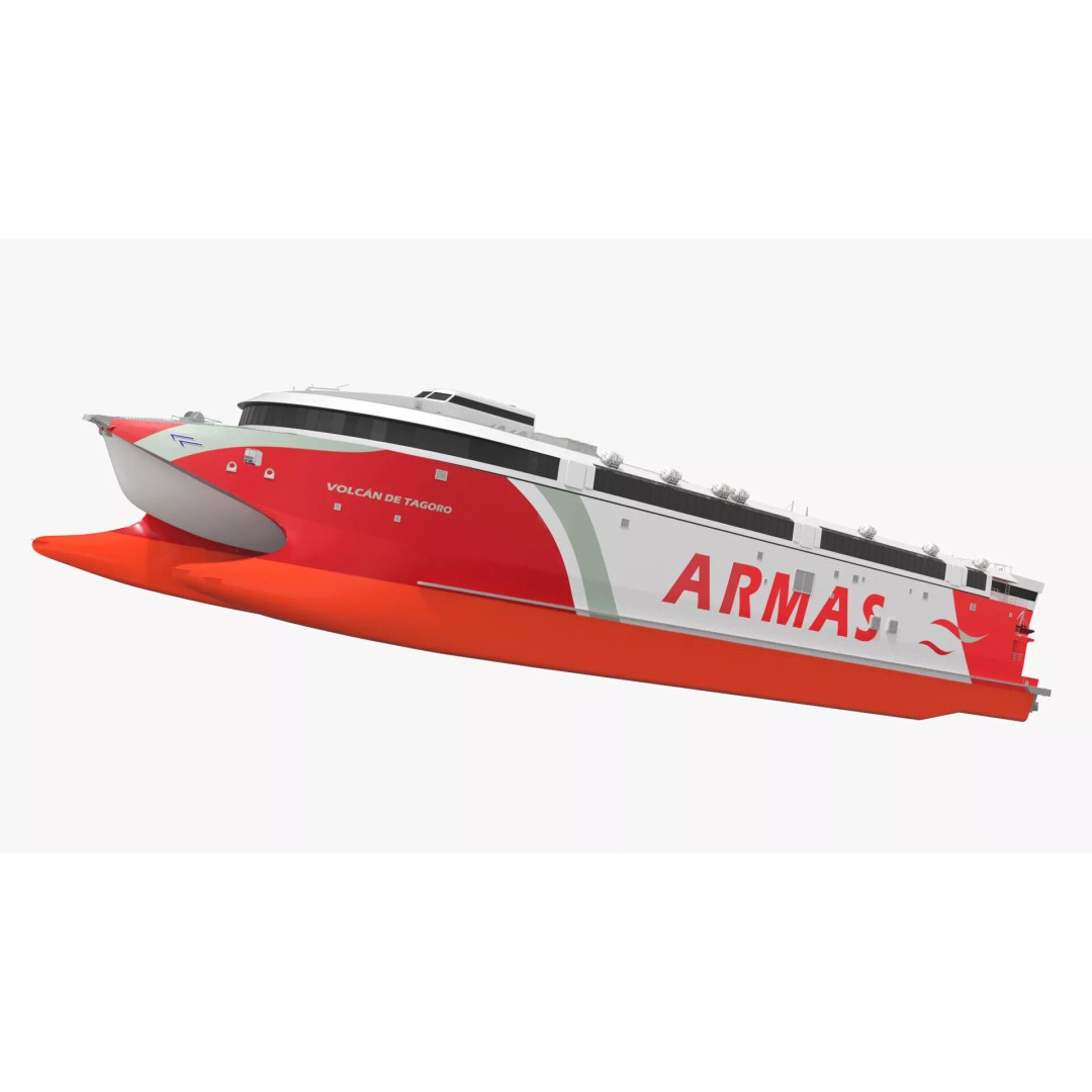 Armas Electric Twin-Hull Ship 3D Model – High-Quality Catamaran Ferry, FBX - View 3