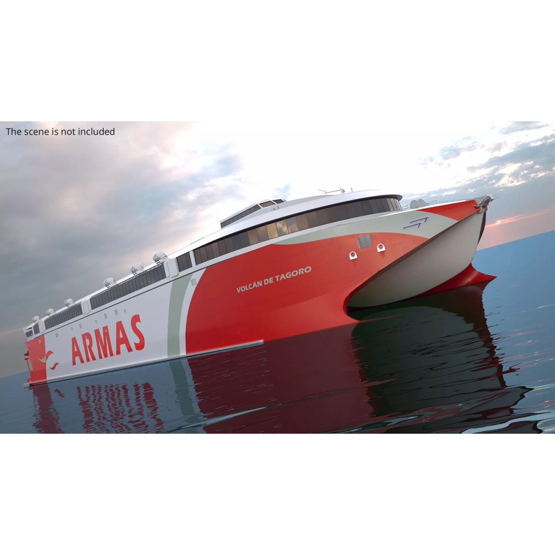 Armas Electric Twin-Hull Ship 3D Model – High-Quality Catamaran Ferry, FBX - View 4