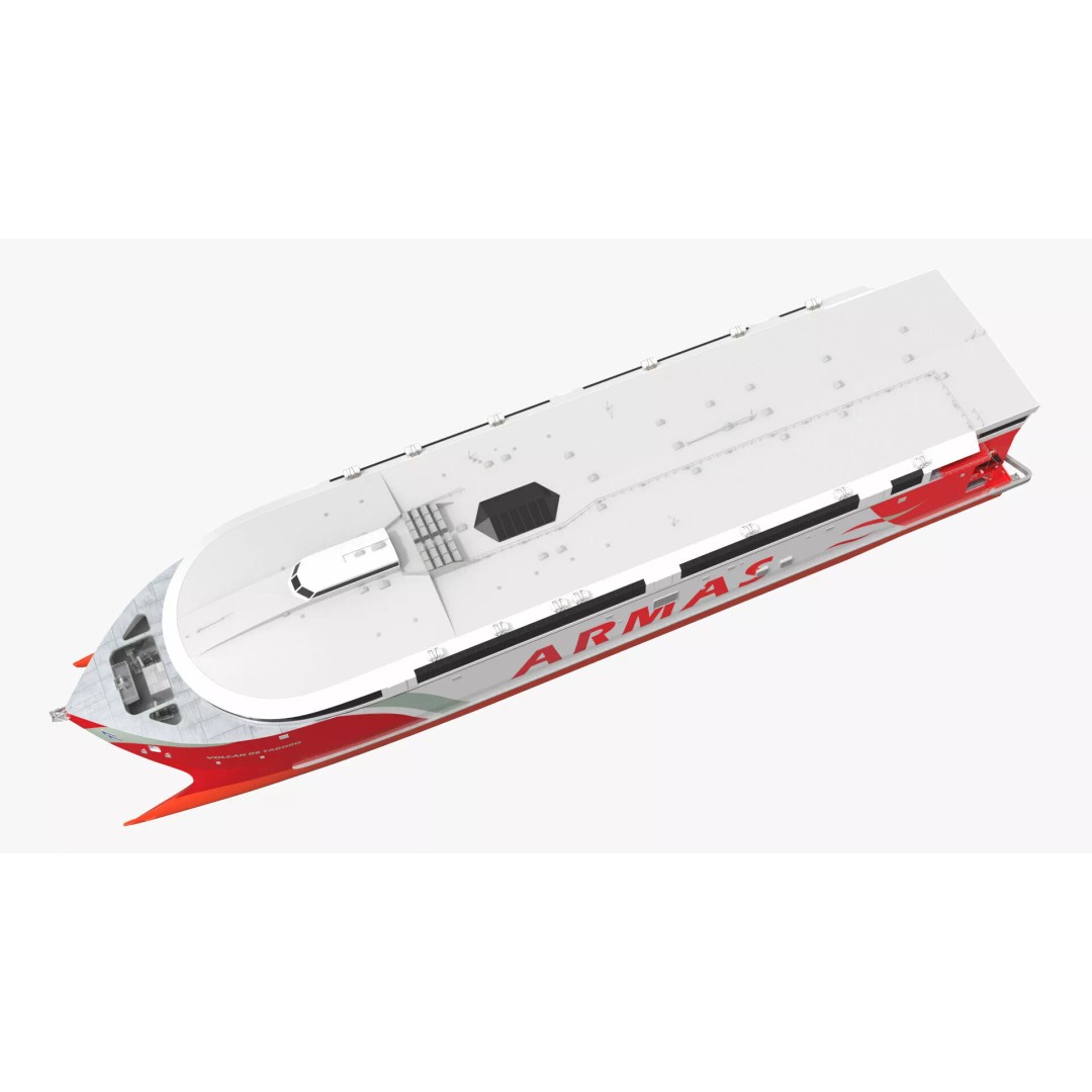 Armas Electric Twin-Hull Ship 3D Model – High-Quality Catamaran Ferry, FBX - View 8