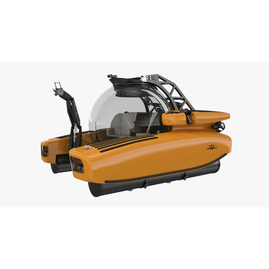 Triton 3300 Submarine 3D Model – Rigged, PBR Textured, FBX - View 10