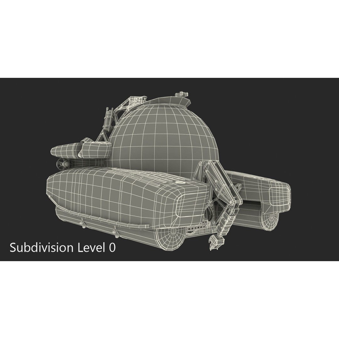 Triton 3300 Submarine 3D Model – Rigged, PBR Textured, FBX - View 22