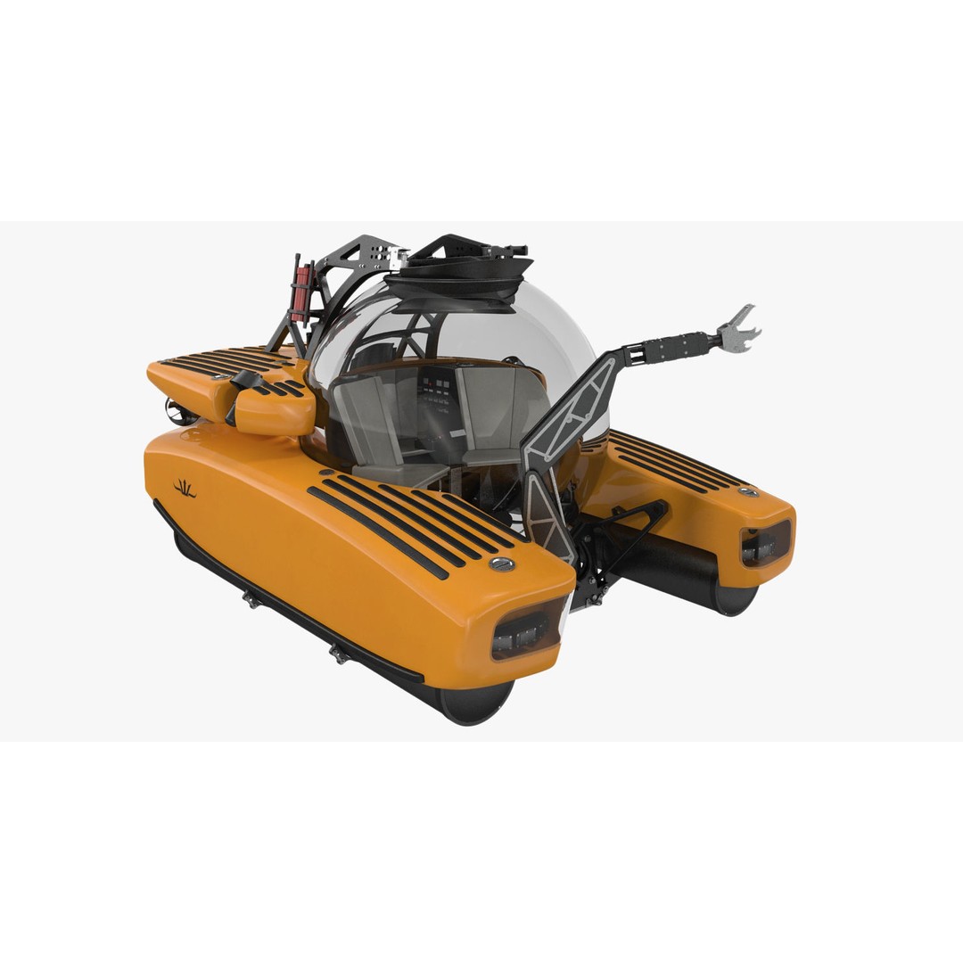 Triton 3300 Submarine 3D Model – Rigged, PBR Textured, FBX - View 4
