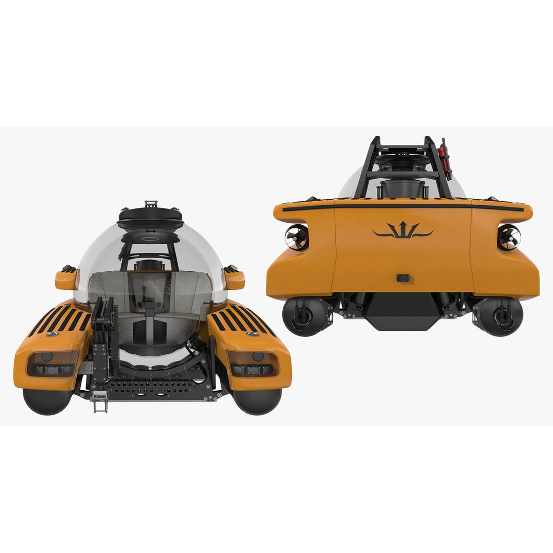 Triton 3300 Submarine 3D Model – Rigged, PBR Textured, FBX - View 7