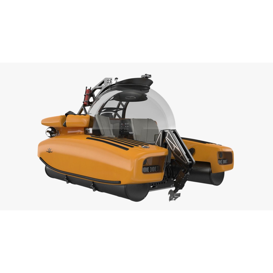 Triton 3300 Submarine 3D Model – Rigged, PBR Textured, FBX - View 8