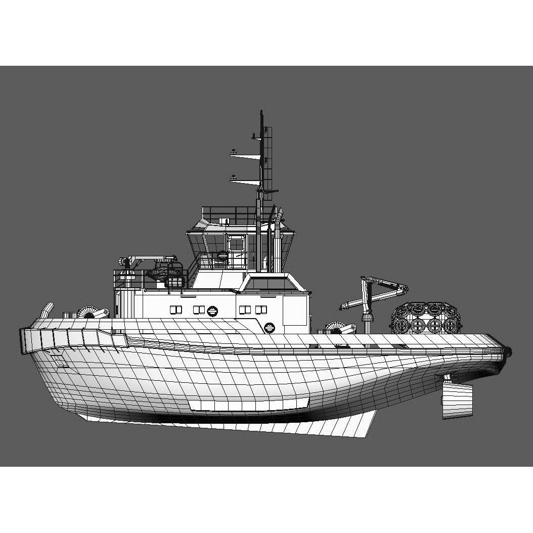Smith Damietta Tugboat 3D Model – Low Poly PBR Vessel for Games - View 3