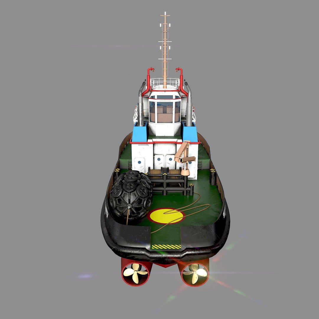 Smith Damietta Tugboat 3D Model – Low Poly PBR Vessel for Games - View 6