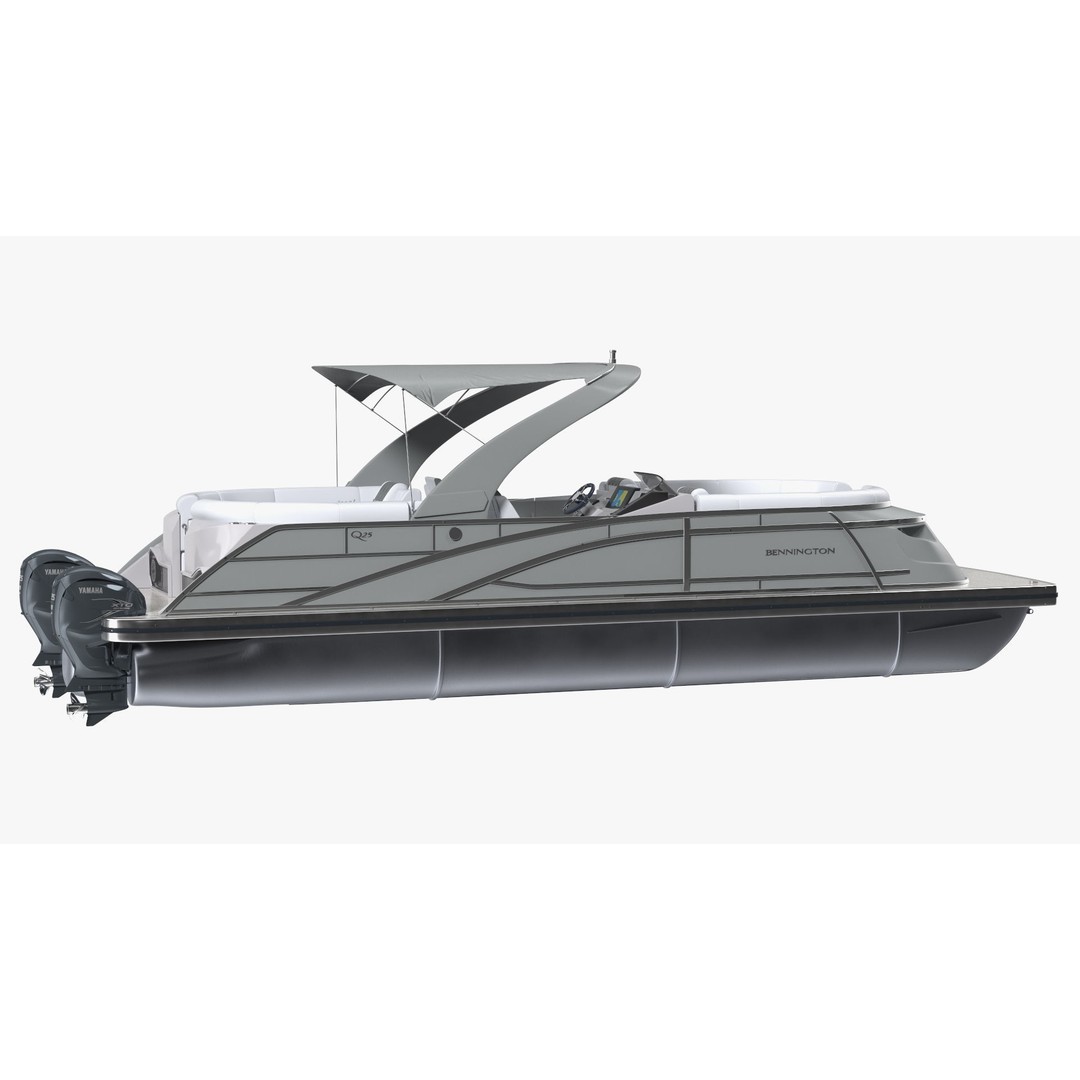 Bennington Q LINE 2024 Grey 3D Model – Luxurious Pontoon Boat, PBR Textures - View 11