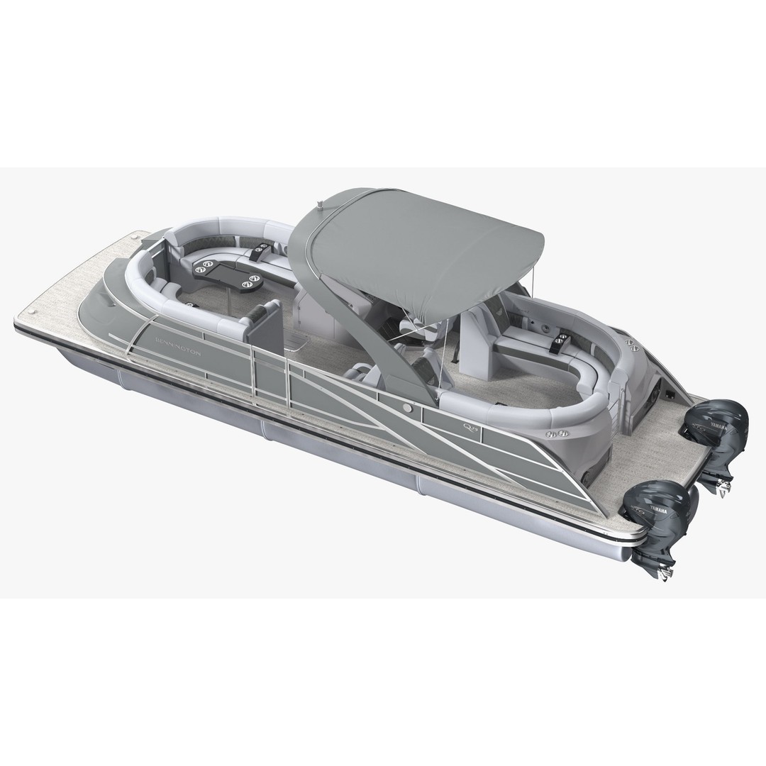 Bennington Q LINE 2024 Grey 3D Model – Luxurious Pontoon Boat, PBR Textures - View 12