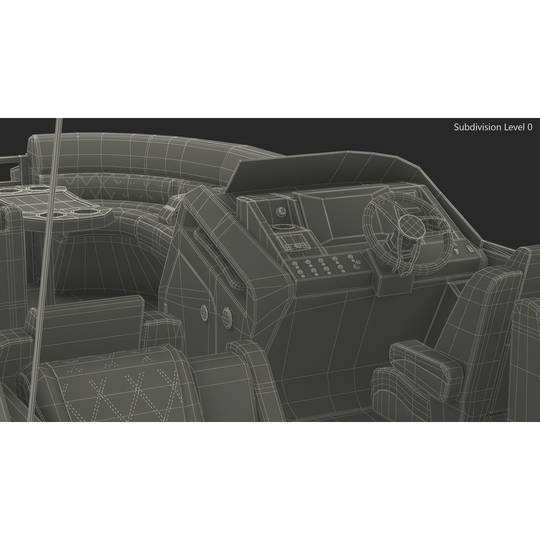 Bennington Q LINE 2024 Grey 3D Model – Luxurious Pontoon Boat, PBR Textures - View 16